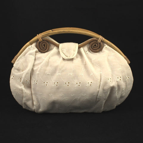 1970s Bamboo & Eyelet Handbag Cats Like Us