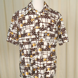 1970s Brown Ovals Graphic Shirt Cats Like Us