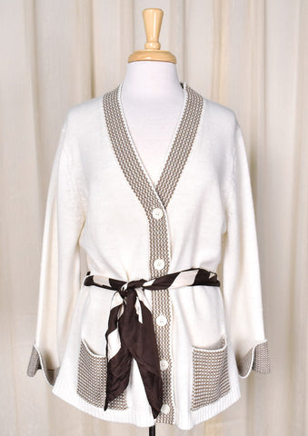 1970s Cream Tunic Cardigan Cats Like Us