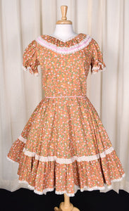 1970s Floral Lace Vintage Dance Dress Cats Like Us