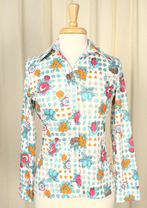 1970s Funky Floral Shirt Cats Like Us