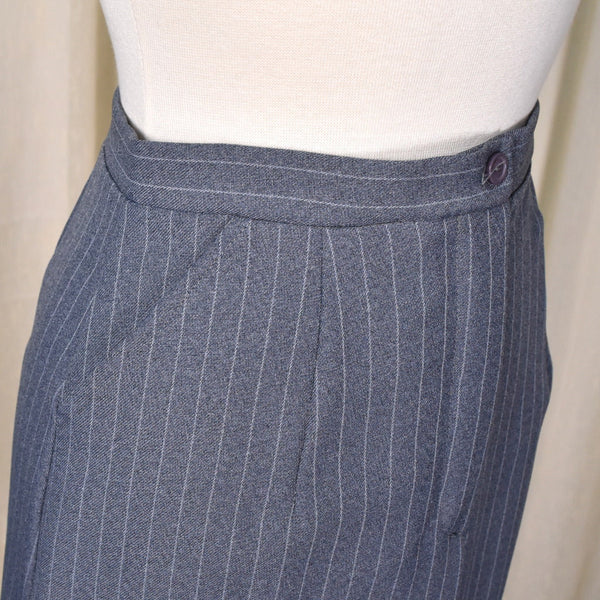1970s Gray Pinstripe Skirt & Vest Set Cats Like Us