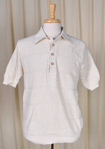 1970s Honeycomb Knit Polo Shirt Cats Like Us