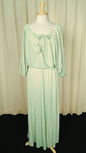 1970s Mint Maxi Gown Dress Cats Like Us