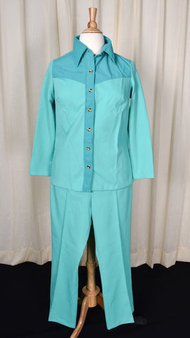 1970s Mint Western Pant Suit Cats Like Us