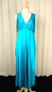 1970s Sexy Teal Night Gown Cats Like Us