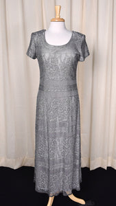 1970s Style Silver Maxi Dress Cats Like Us