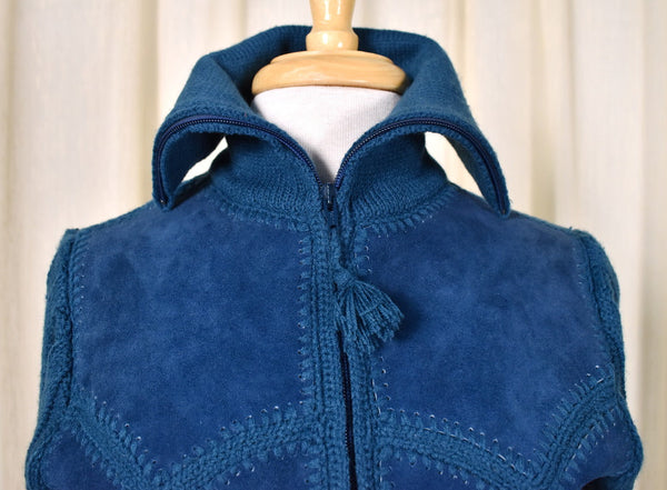 1970s Vintage Blue Patchwork Jacket Cats Like Us