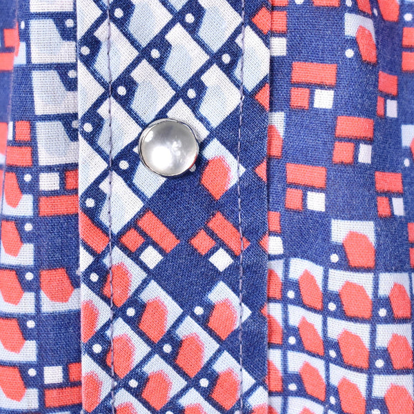 1970s Vintage Blue & Red Squares Shirt Cats Like Us