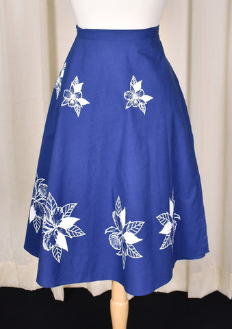 1970s Vintage Hawaiian Skies Wrap Skirt Cats Like Us