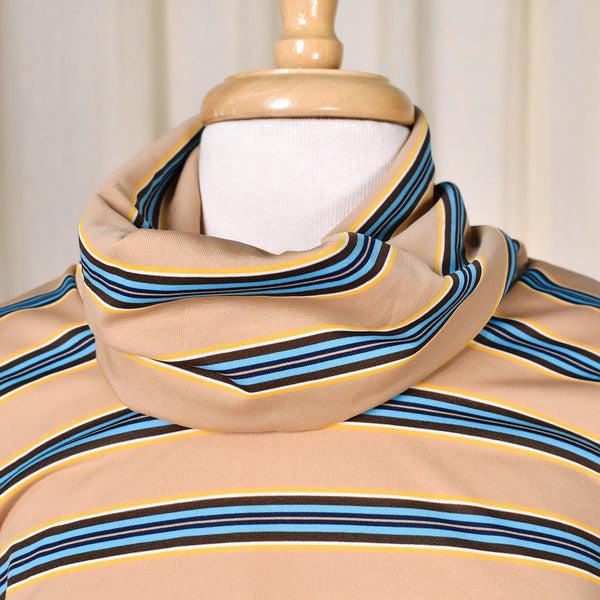 1970s Vintage NOS Striped Cowl Top Cats Like Us