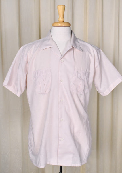 1970s Vintage Pastel Pink Pleat Shirt Cats Like Us