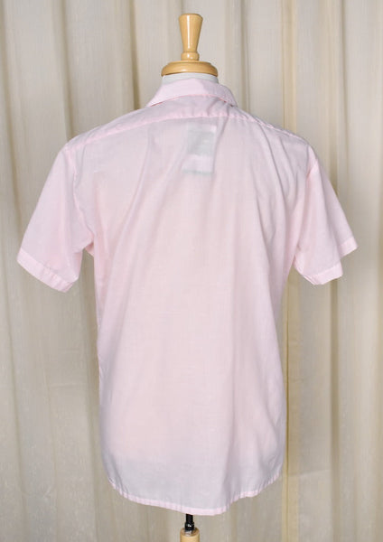 1970s Vintage Pink Pleat Pocket Shirt Cats Like Us