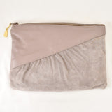 Cats Like Us 1980s Gray Vintage Suede Leather Clutch