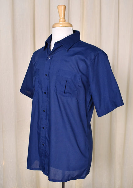 1980s Navy Blue Pocket Shirt Cats Like Us