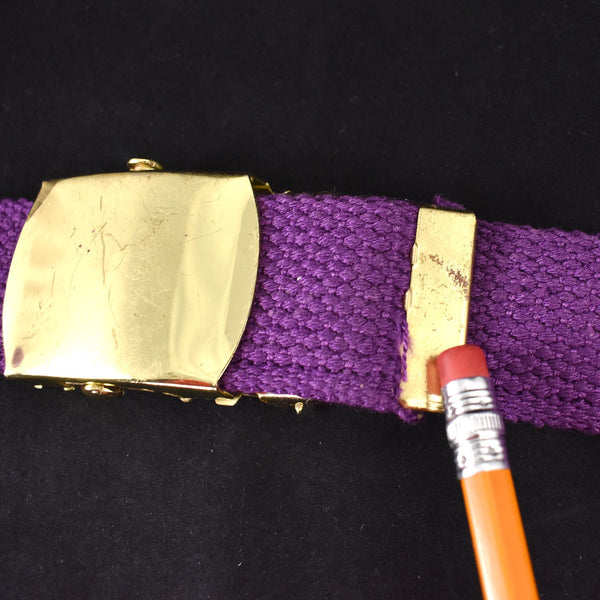 1980s Purple Adjustable Belt w Gold Slide Closure Cats Like Us