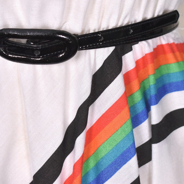 1980s Rainbow Stripe Sun Dress Cats Like Us