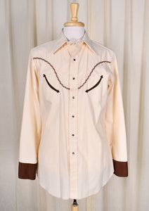 1980s Vintage Bull Head Western Shirt Cats Like Us