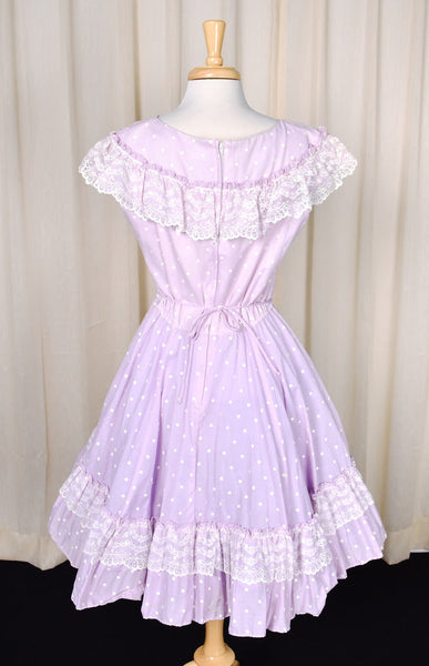 1980s Vintage Lavender & Squares Dress Cats Like Us