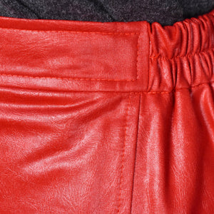 1980s Vintage Red Faux Leather Pencil Skirt Cats Like Us