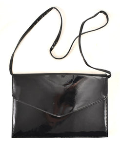 1980s Vintage Vintage Black Large Patent Shoulder Bag by Sassy Cats Like Us