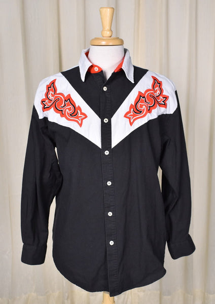 1980s Vintage Western Red & Blk Set Cats Like Us