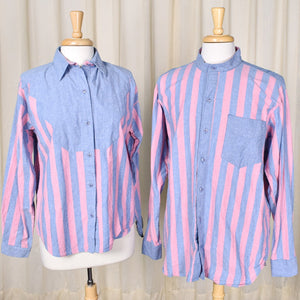 1980s Vintage Western Striped Shirt Set Cats Like Us