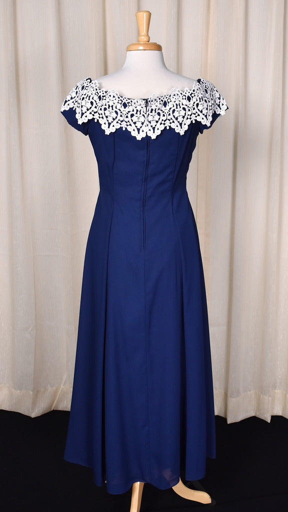 1990s Navy & Lace A-line Dress  Cats Like Us