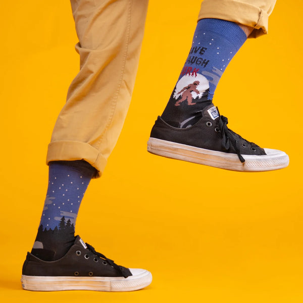 Live, Laugh, Lurk Bigfoot Crew Socks