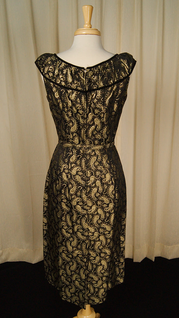 50s Gold Paisley Cocktail Dress – Cats Like Us