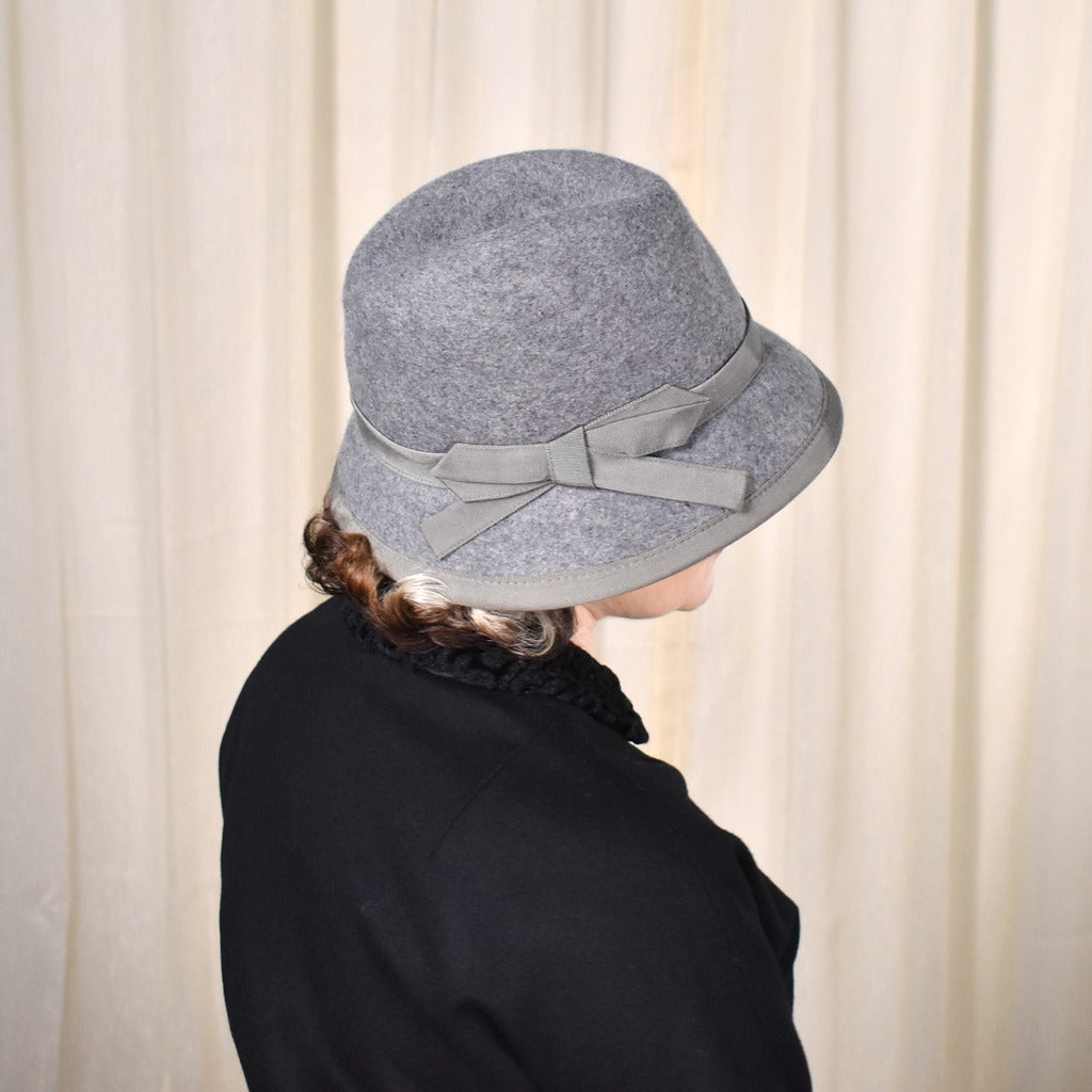 70s does 1920s Vintage Gray Cloche Hat – Cats Like Us display picture 3