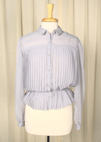 70s does 1940s Gray Blouse Cats Like Us