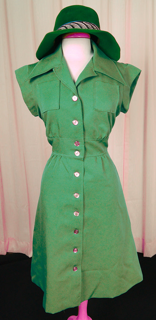 70s does 1940s Green Dress Cats Like Us 70s does 1940s Green Dress Cats Like Us