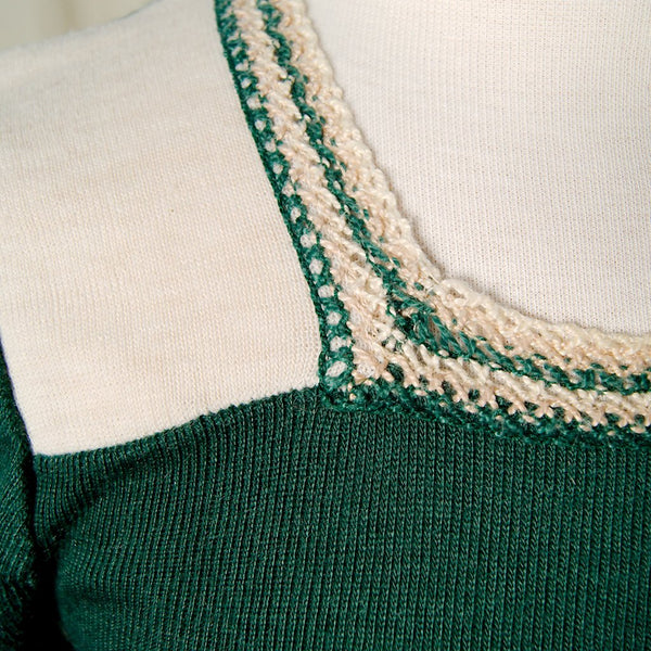 70s does 1940s Green SS Sweater Cats Like Us