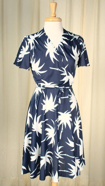 70s does 1940s Palm Tree Dress Cats Like Us