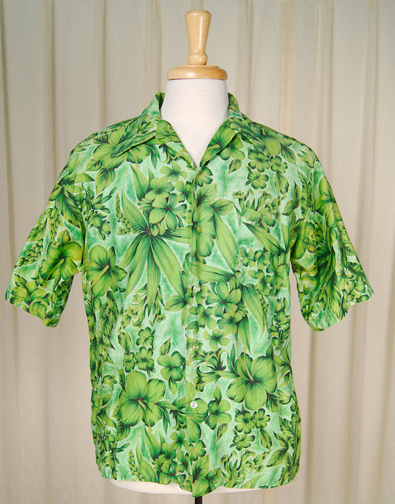 70s does 1950s Lucky Tiki Shirt Cats Like Us