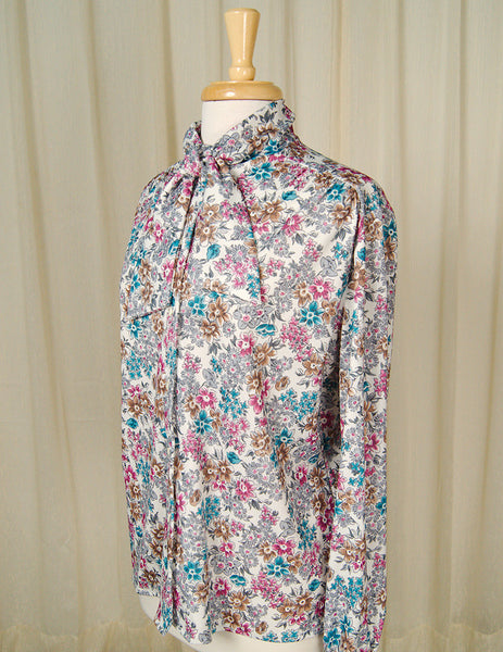 80s does 1940s Bouquet Blouse Cats Like Us