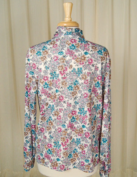 80s does 1940s Bouquet Blouse Cats Like Us