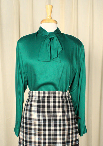 80s does 1940s Emerald Blouse Cats Like Us