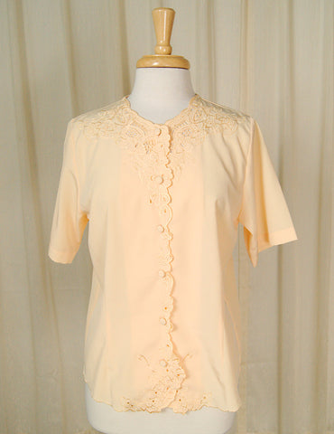 80s does 1940s Eyelet Blouse Cats Like Us