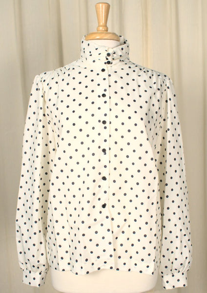 80s does 1940s Polka Dot Blouse Cats Like Us