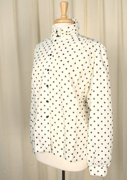 80s does 1940s Polka Dot Blouse Cats Like Us
