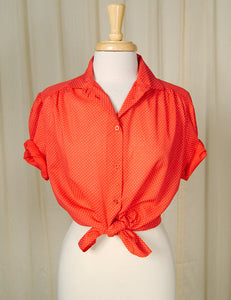 80s does 1940s Ruffle Blouse Cats Like Us