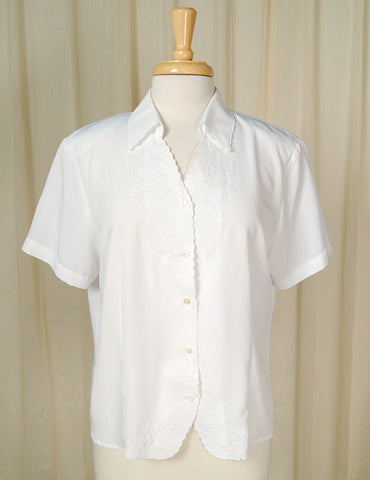 80s does 1940s Scallop Blouse Cats Like Us