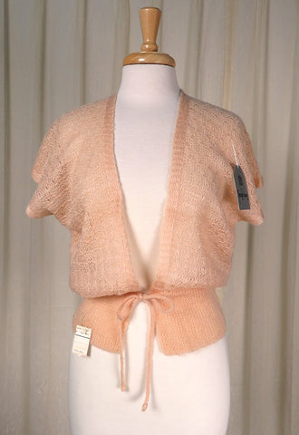 80s does 1940s Tan Open Cardi Cats Like Us