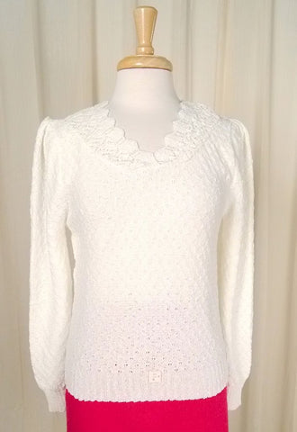 80s does 1940s White Sweater Cats Like Us