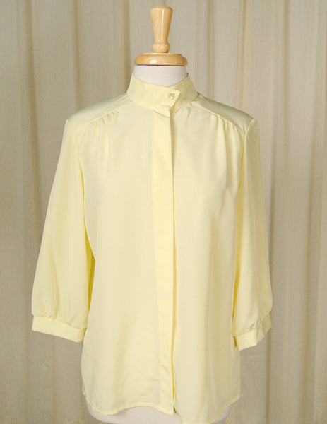 80s does 1940s Yellow Blouse Cats Like Us
