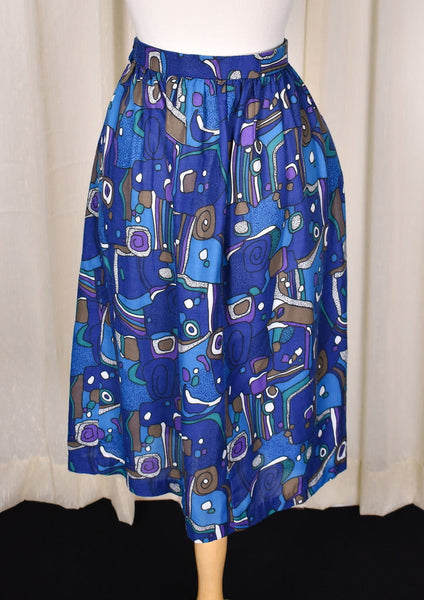 80s does 1950s Abstract Vintage Skirt Cats Like Us