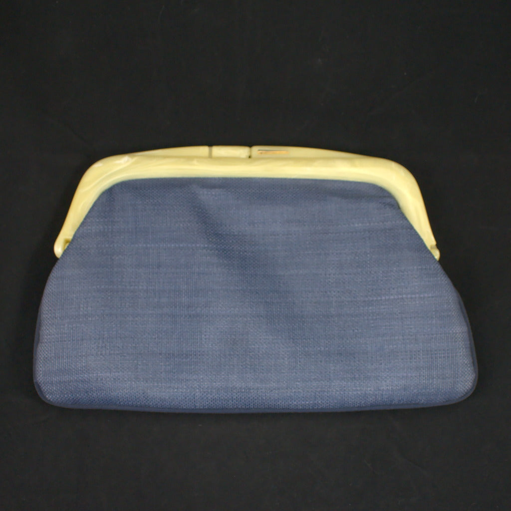 80s does 1950s Blue Clutch Bag Cats Like Us