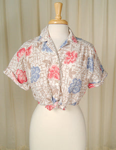 80s does 1950s Floral Shirt Cats Like Us